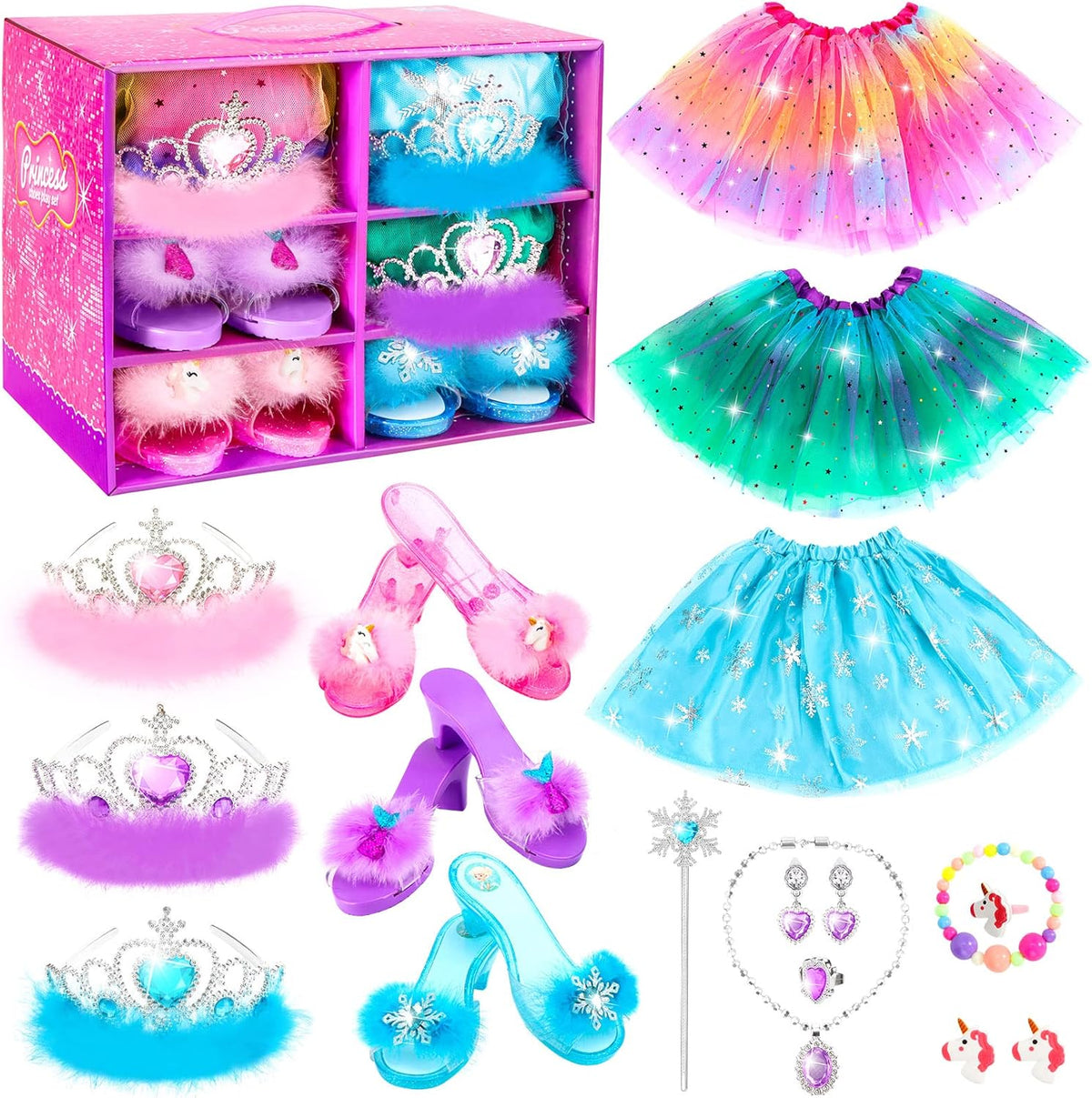 Princess Dress up for Girl 3 4 5 6 Years Old Birthday Gifts Toys