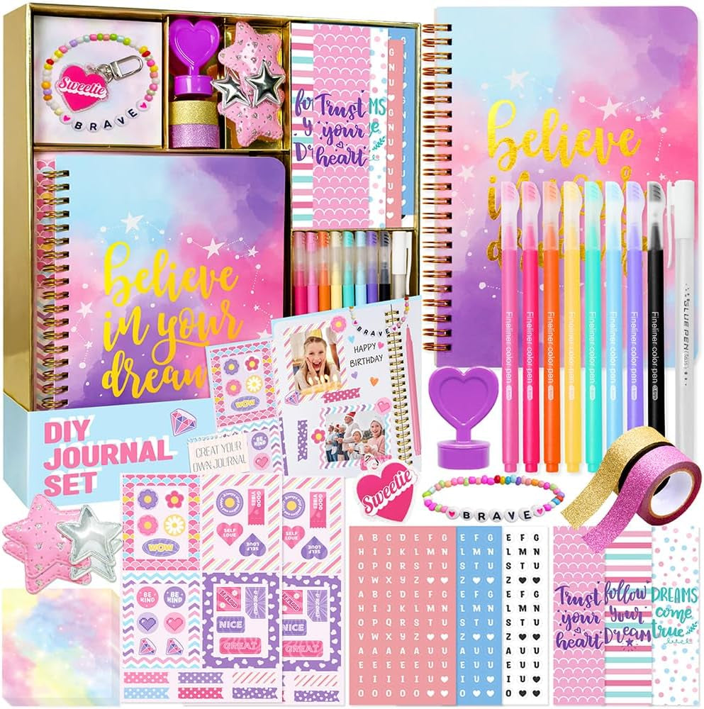 Dly Journal Kit for Girls Scrapbook Gifts for 8-12 Year Old Girl