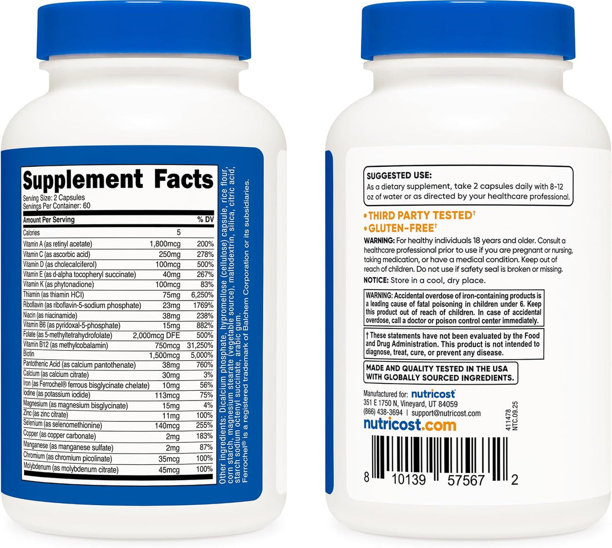 Methylated Multivitamin 120 Capsules, 60 Servings