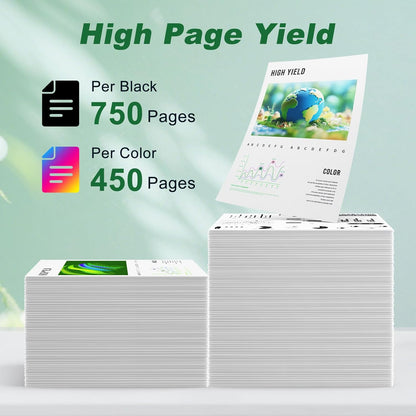 63XL Ink Cartridges Black and Color Replacement for HP Ink 63