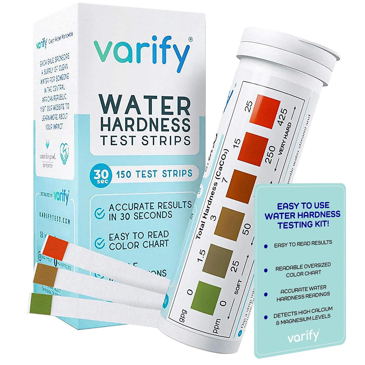 Water Hardness Test Kit - Hard Water Test Strips for Well & Home