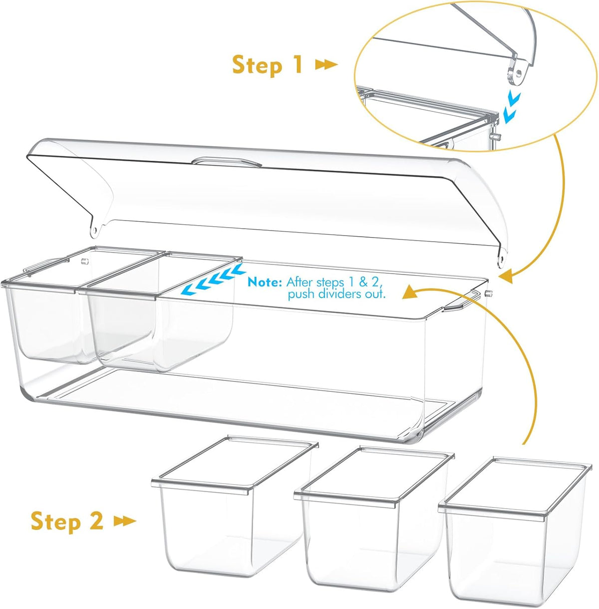 Condiment Tray with Stainless Steel Tableware, Chilled Condiment Server
