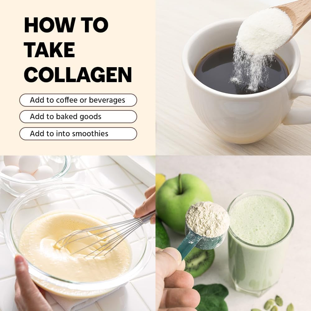 Marine Collagen Peptides - Hydrolyzed Ultra-Fine Collagen Powder for Women & Men, Hyaluronic Acid, Biotin, Vitamin C, for Skin, Hair, Nails, Joints, Non-Gmo, Unflavored, Easily Dissolved, 16Oz