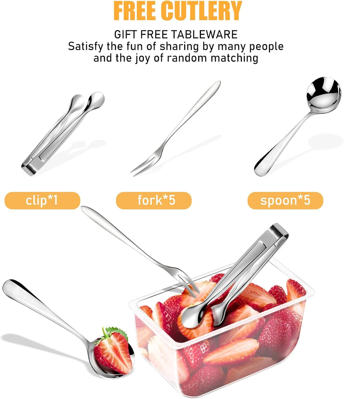 Condiment Tray with Stainless Steel Tableware, Chilled Condiment Server