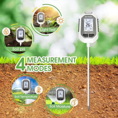 4-In-1 Soil Moisture Meter Digital Plant for Indoor ＆ Outdoor Plants