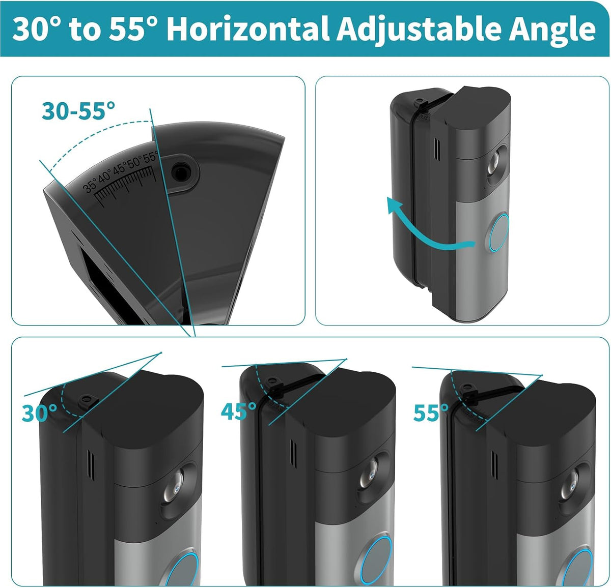 All-New Ring/Blink Doorbell Angle Mount, 30-55° Left/Right Corner Mount Kit