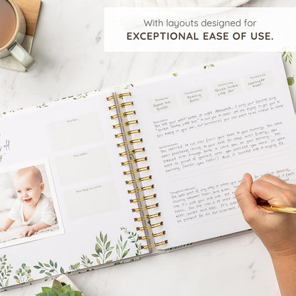 Keepsake Baby Memory Book – Timeless Gender Neutral First 5 Year Baby Book