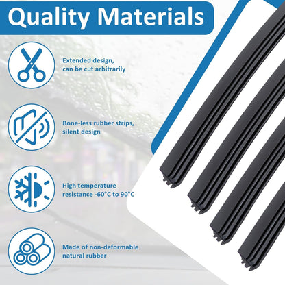 4Pcs Wiper Blade Refill, 28 Inch DIY Adjustable Wiper Blade Refill