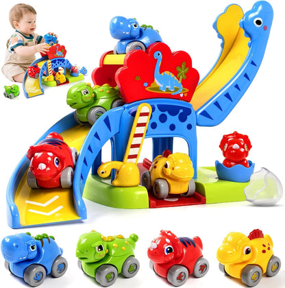 Dinosaur Race Track Slide Toy for Toddlers 1-3 Years Old Boy Girl