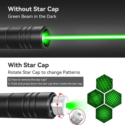 [2 Packs Green+Red] Rechargeable Laser Pointer High Power Green Red Beam Laser Light Long Distance Range for TV/LED/LCD Screens Tactical Flashlights Presentation Office/Outdoors/Astronomic