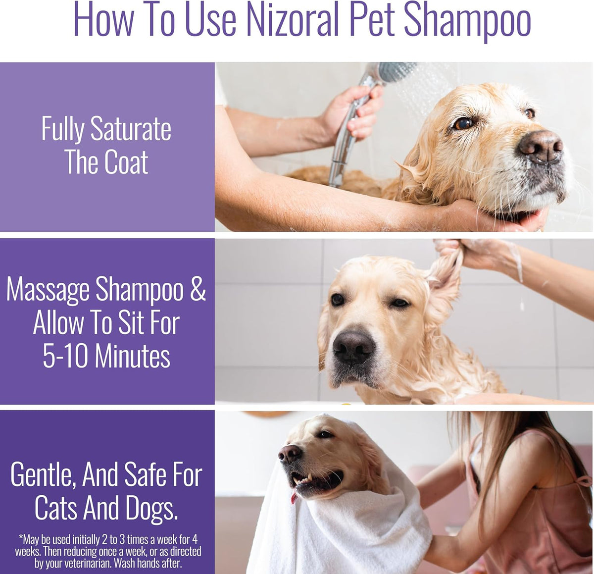 Ketoconazole Pet Shampoo, 16 Oz, Chlorhexidine, Dogs & Cats