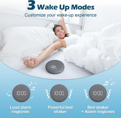 Super Loud Vibrating Alarm Clock for Heavy Sleepers Adults Teens