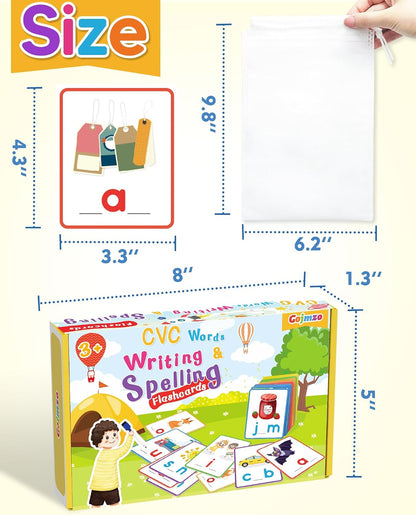 CVC Word Writing & Spelling Flash Cards, Kindergarten Reading Workbooks