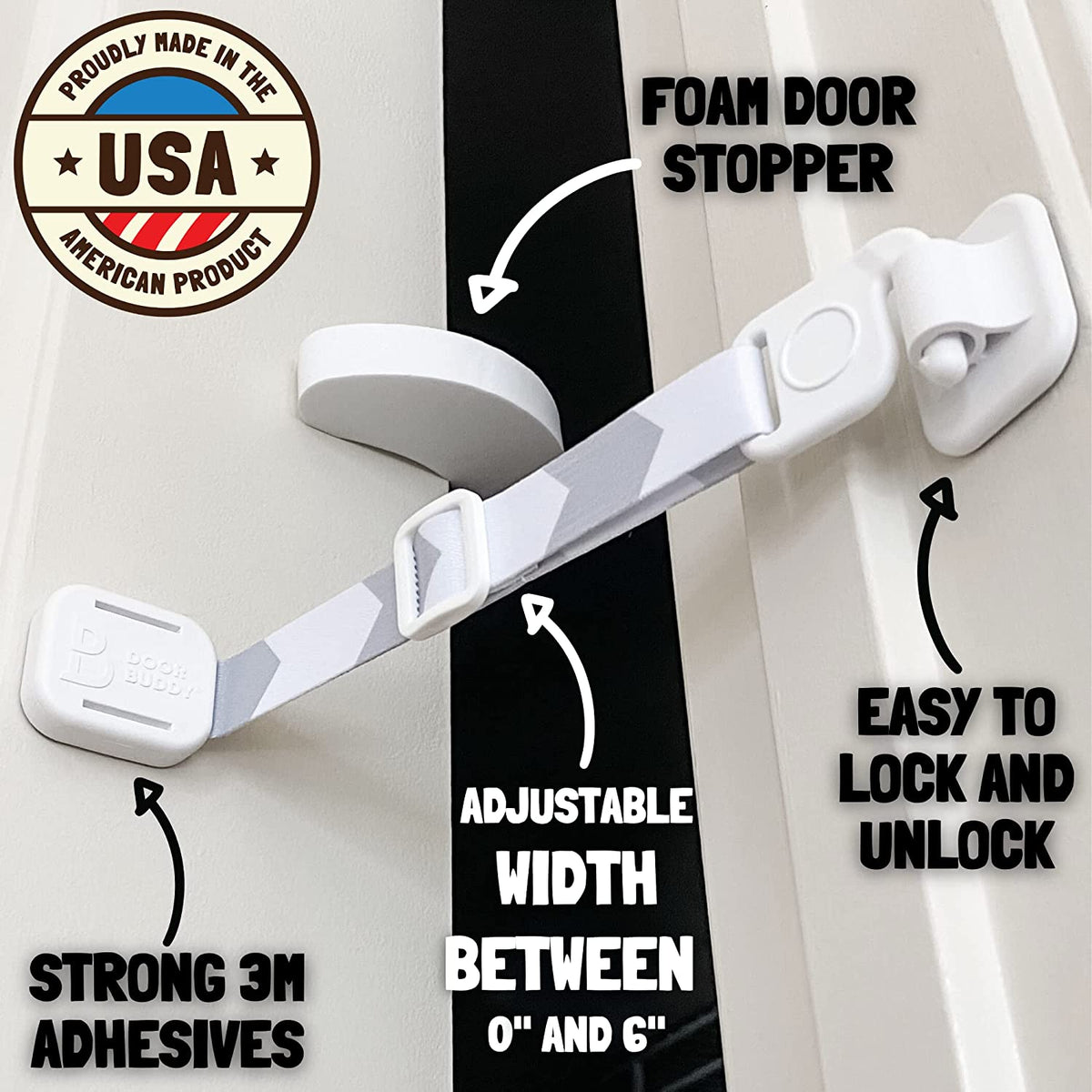 Cat Door Latch & Stopper. Adjustable Dog Proof Door Strap for Cats. Dog Proof Litter Box & Cat Feeder. Simpler Pet Gate Alternative. No Cut Cat Door Interior Door.