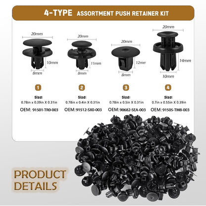 4 in 1 Bumper Fender Liner Clips Fits Honda CR-V Civic Acura Accord