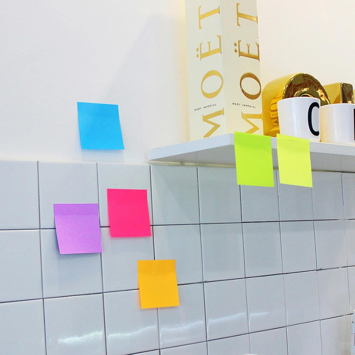(24 Pack) Sticky Notes 3X3 in Post Bright Stickies Colorful Memo Pads