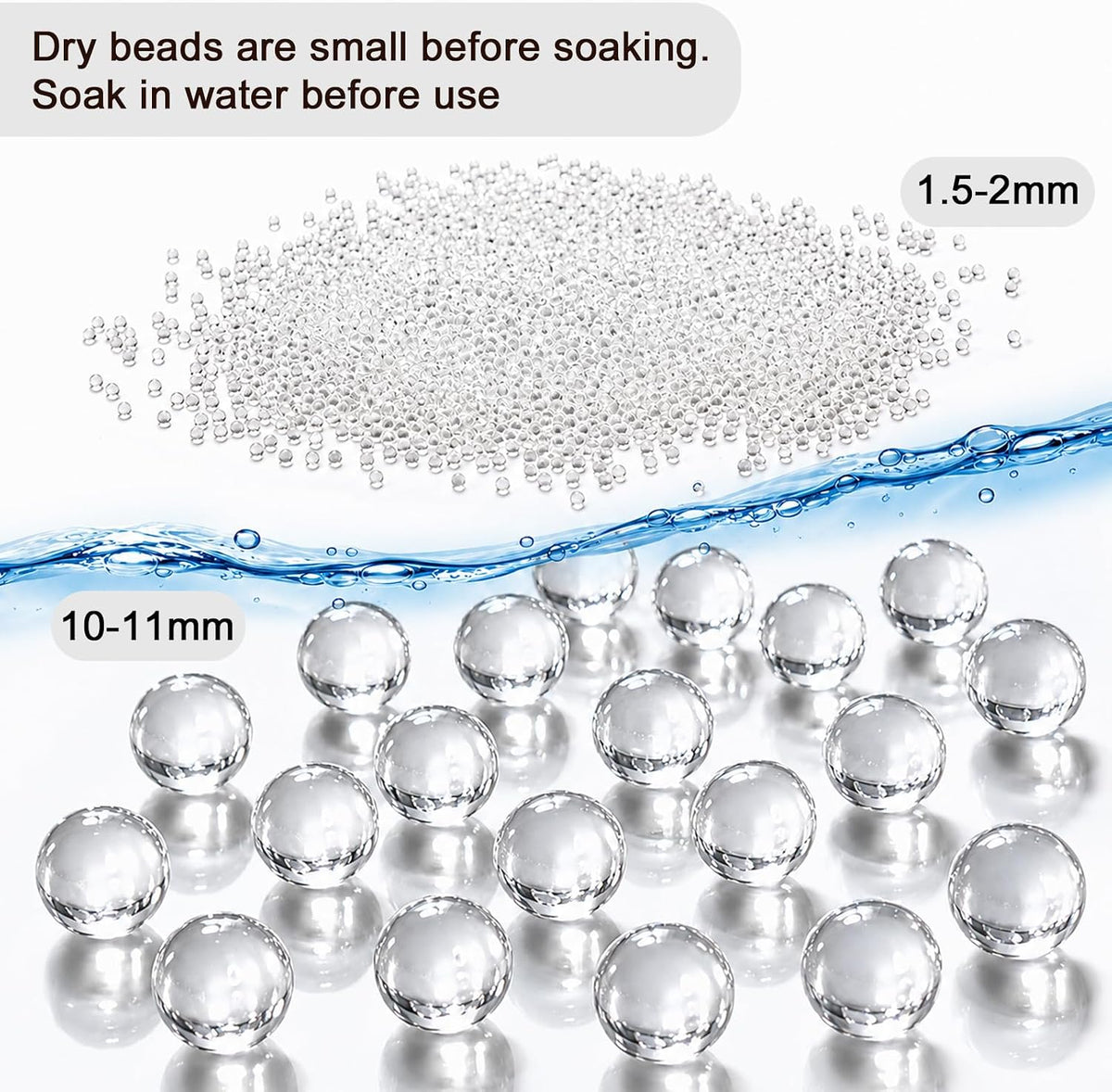 140,000 Clear Water Gel Beads for Vases, Transparent Vase Filler, Christmas Decoration, Wedding Centerpiece, Floating Candles, Floral Decoration