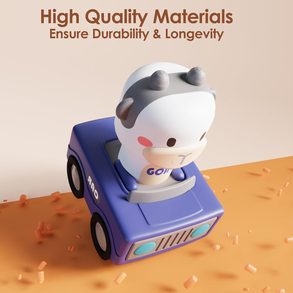 Baby Press to Go Car Toys for Toddlers 1-3, 1 Yr Old Boy Gift