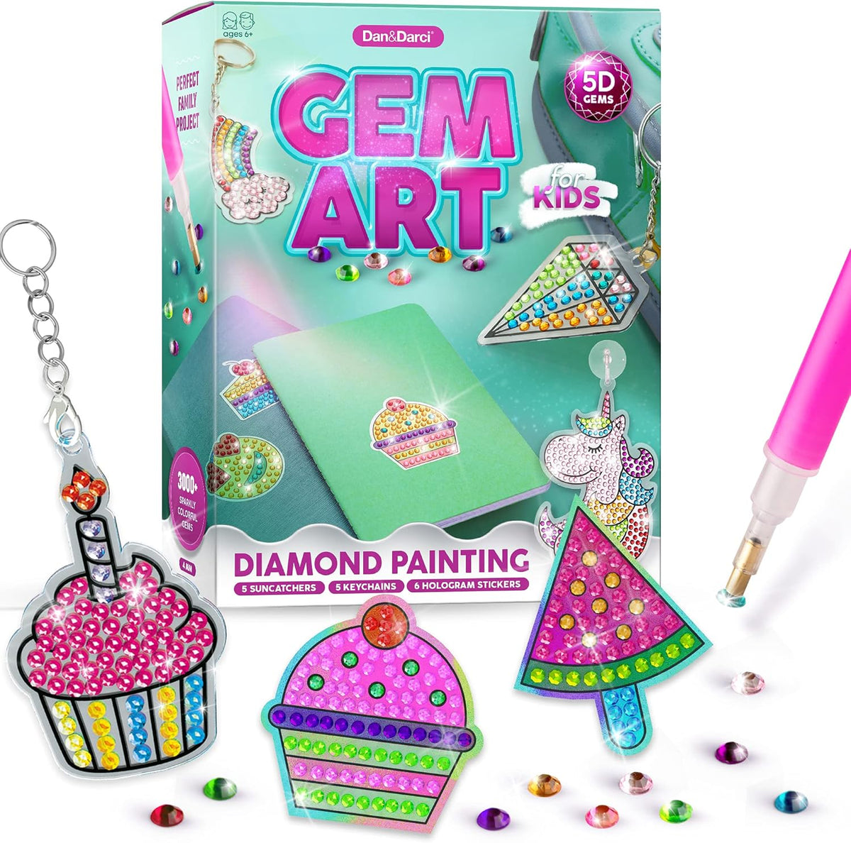 Diamond Art Kit for Kids - Gem Painting - Arts & Crafts Kits for Ages 6-12 - Gifts for 6, 7, 8, 9, 10, 11, 12 Year Old Boy & Girl - Girls Birthday Toys Gift Ideas - Craft Activities