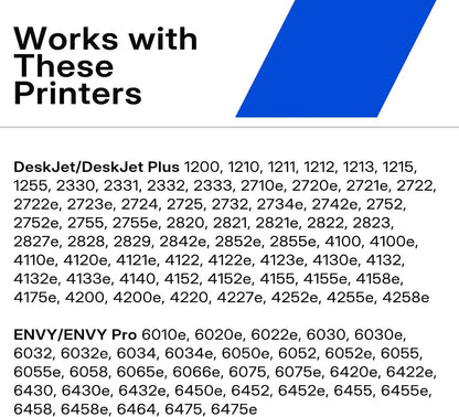 67XL Ink Cartridge Compatible for HP Ink 67 XL HP67 HP67XL Black Color 2PK