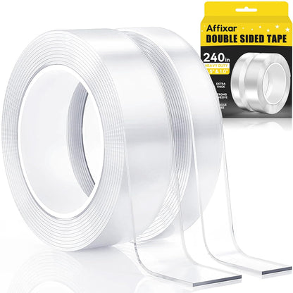 Double Sided Tape, 2 Rolls Heavy Duty Nano Mounting Tape, Removable