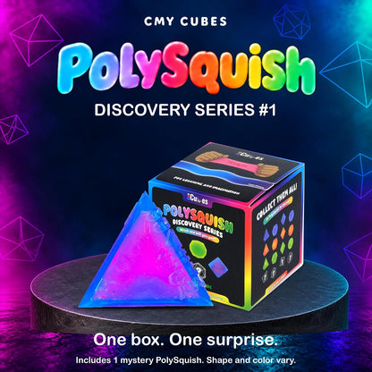 Polysquish Discovery Series - Blind Box- Mystery Squishy - Color Mixing Sensory Stress Relief Toy - Tactile Fidget - 16 Shape and Colour Combinations - Collectible, Educational, STEAM Play