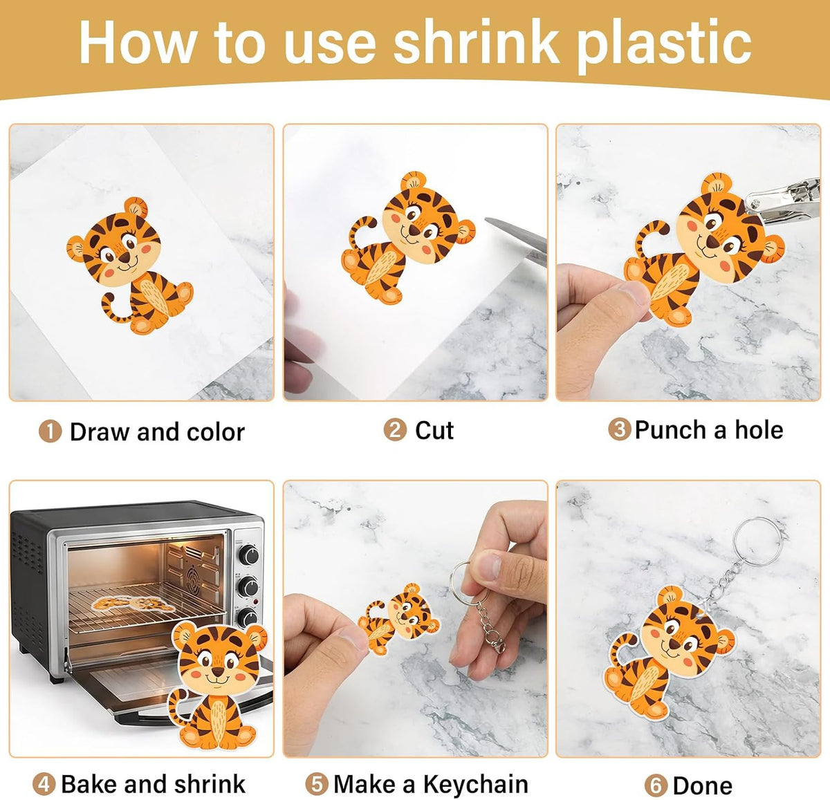 161 Pcs Shrink Paper Keychain Kit,30 Shrink Plastic Sheets for Kids