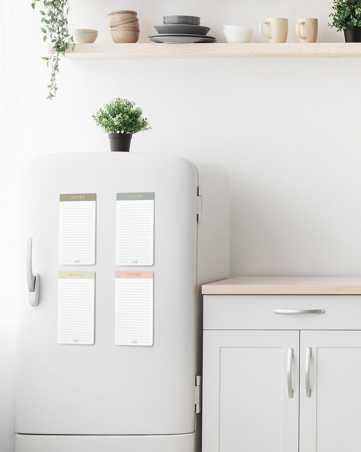 Beautiful Magnetic Notepads for Fridge - Set of 4 Modern Note Pads