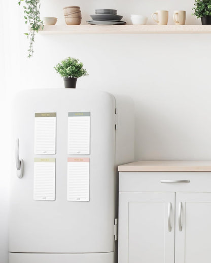 Beautiful Magnetic Notepads for Fridge - Set of 4 Modern Note Pads