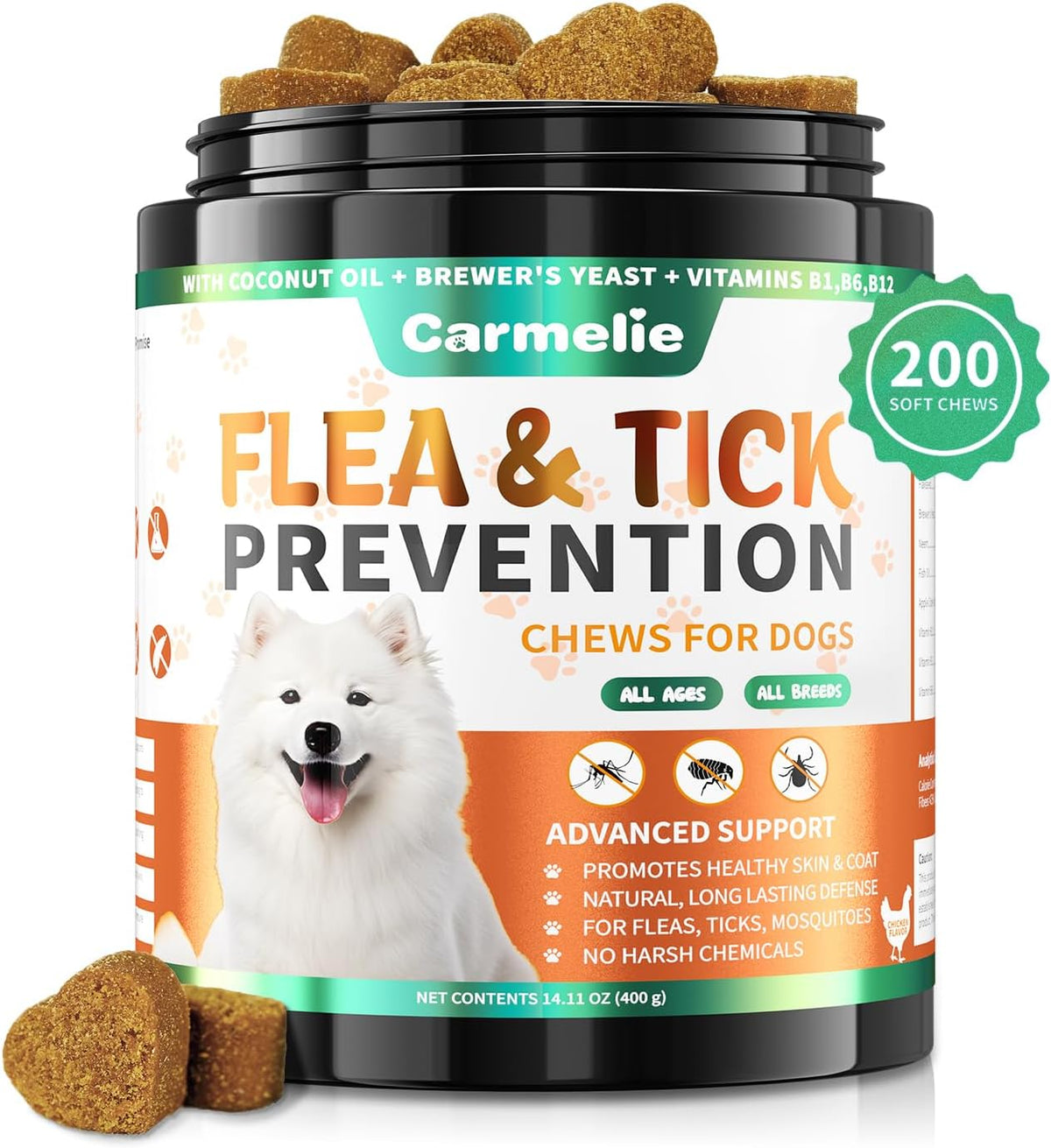 Flea and Tick Prevention for Dogs Chewables, 200 Soft Chews