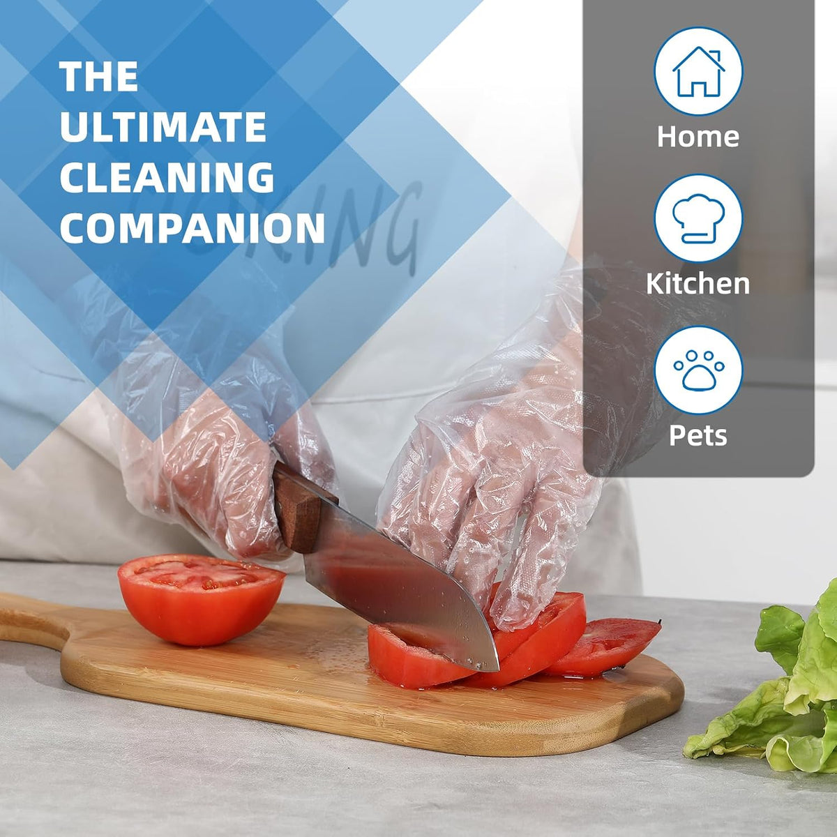 Food Prep Gloves Plastic Food Safe  Gloves, Food Handling, One Size Fits Most Poly 500Ct Clear 500 Count (Pack of 1)