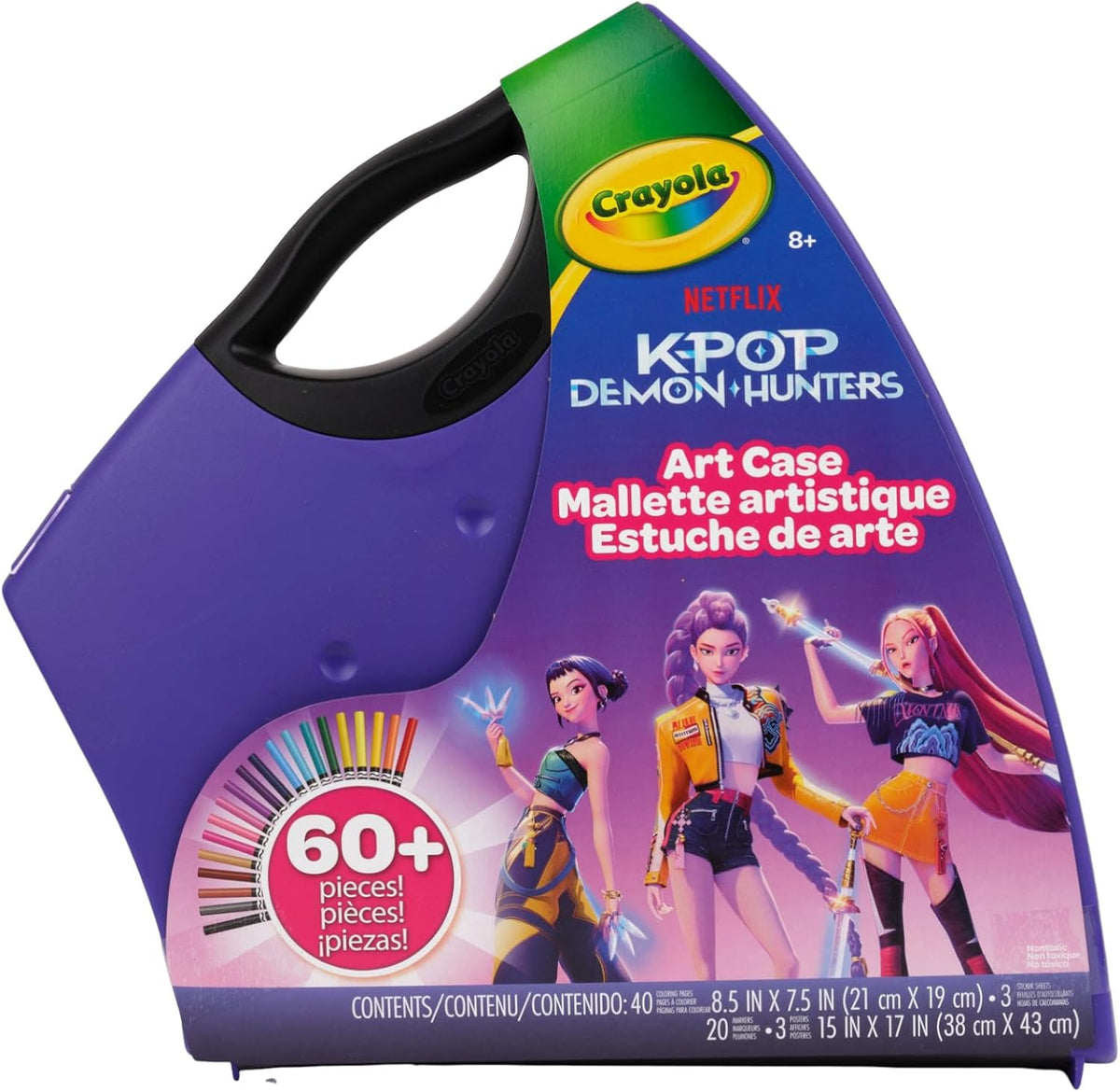 Kpop Demon Hunters Art Case (40+Pcs), Coloring & Sticker Craft Kit