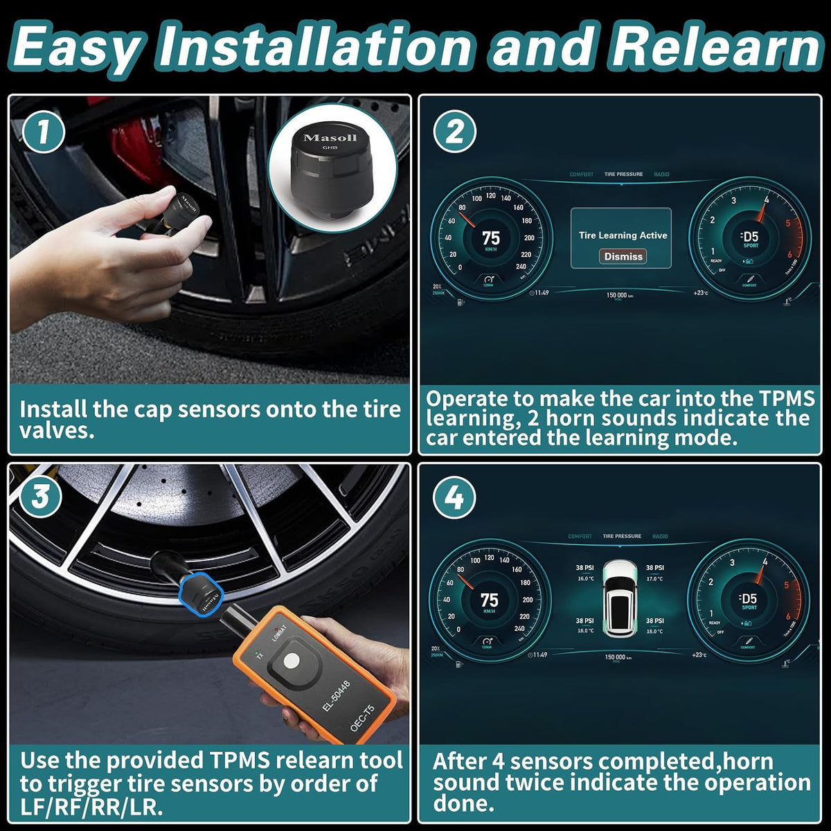 TPMS Sensor for GM Chevy Silverado Buick Cadillac GMC, DIY Install