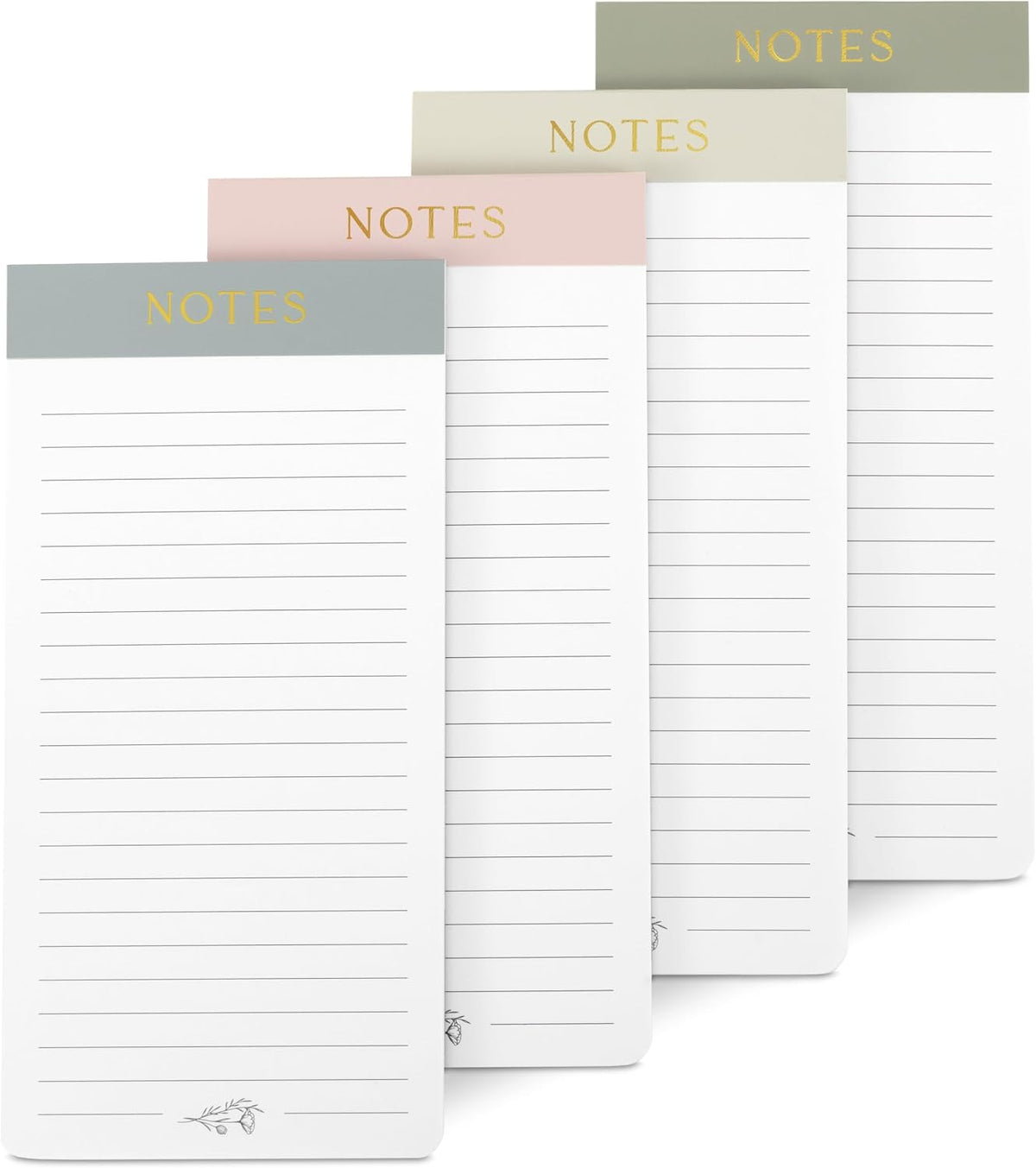 Beautiful Magnetic Notepads for Fridge - Set of 4 Modern Note Pads