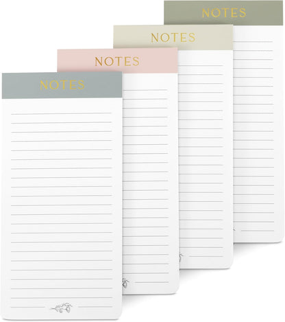 Beautiful Magnetic Notepads for Fridge - Set of 4 Modern Note Pads