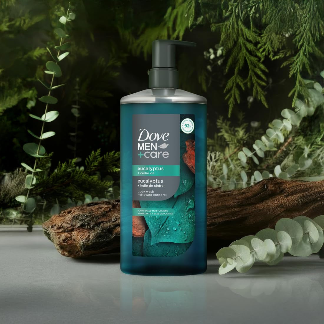 Dove Men Moisturizing Body Wash, Eucalyptus + Cedar Oil, 26Oz
