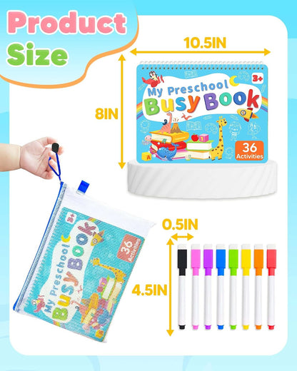 Montessori Busy Book, Learning Educational Toys for 3 4 5 Year Old Gift
