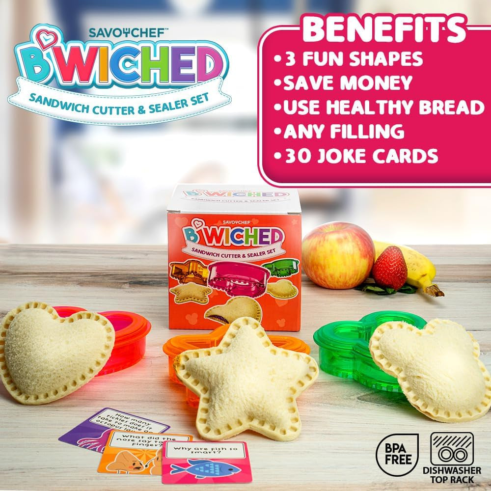 Sandwich Cutter and Sealer - Crustless Sandwich Maker (Heart, Star, Mouse)