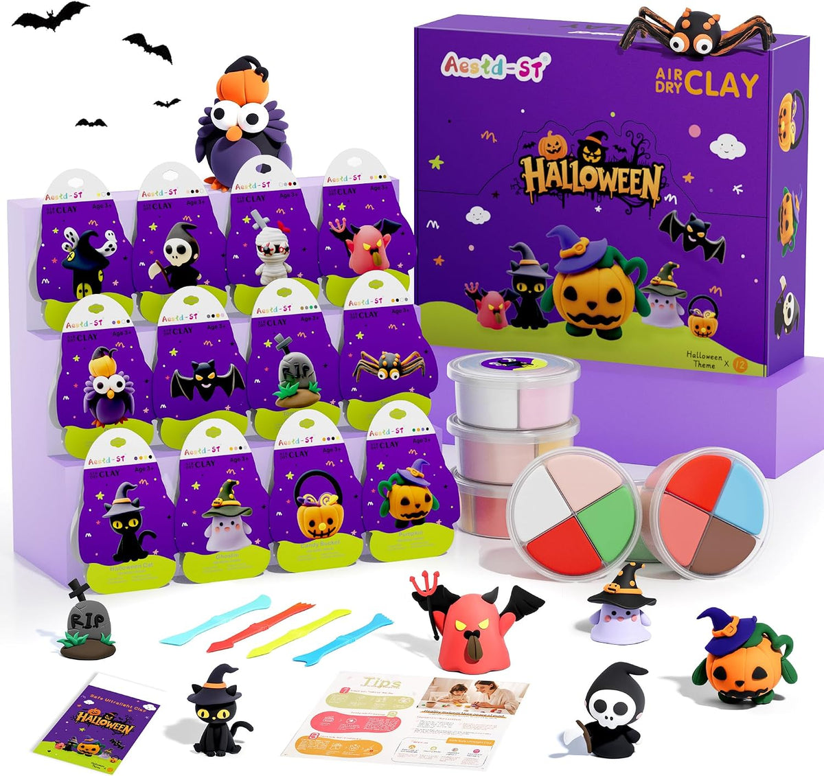 Air Dry Clay Kit, DIY Halloween Crafts, Modeling Clay for Kids