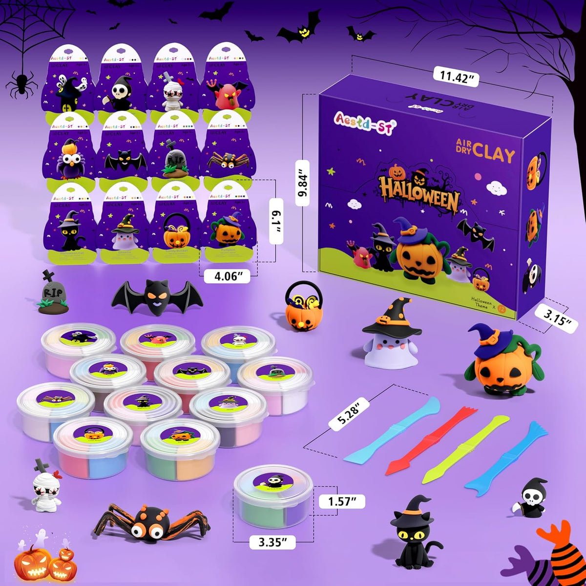 Air Dry Clay Kit, DIY Halloween Crafts, Modeling Clay for Kids