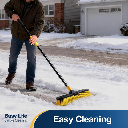 18 Inch Push Broom Heavy-Duty Outdoor Commercial Broom Brush
