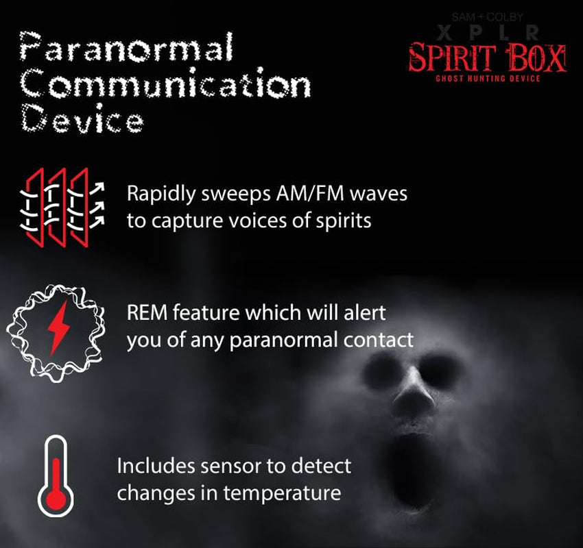 Sam and Colby XPLR Spirit Box | Paranormal Detection Equipment; Haunted Survival; Ghost Hunter Scanner; EMF and EVP Detector; Comprehensive Tool for Spirit Communication