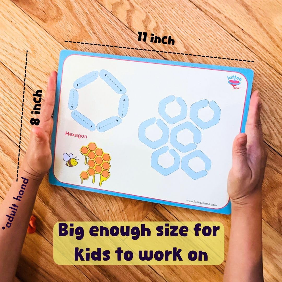 Alphabet & Number Playdough Mat for Letter Tracing | 36 Activity Card for Clay, Playdoh, Marker | Learn Abcs, Number & Shape | Educational Montessori Flashcard for Preschool Kid | 2, 3, 4, 5 Year Old