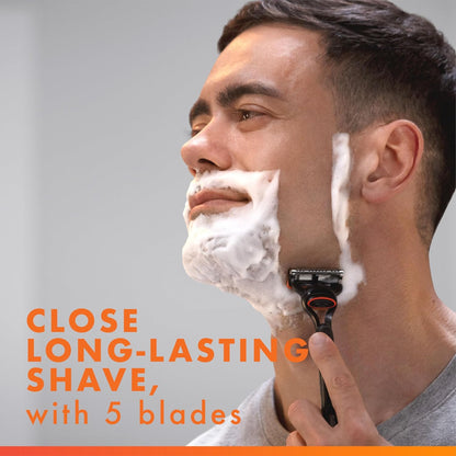 Fusion5 Razors for Men, 1 Razor, 4 Blade Refills, Lubrastrip for a More Comfortable Shave