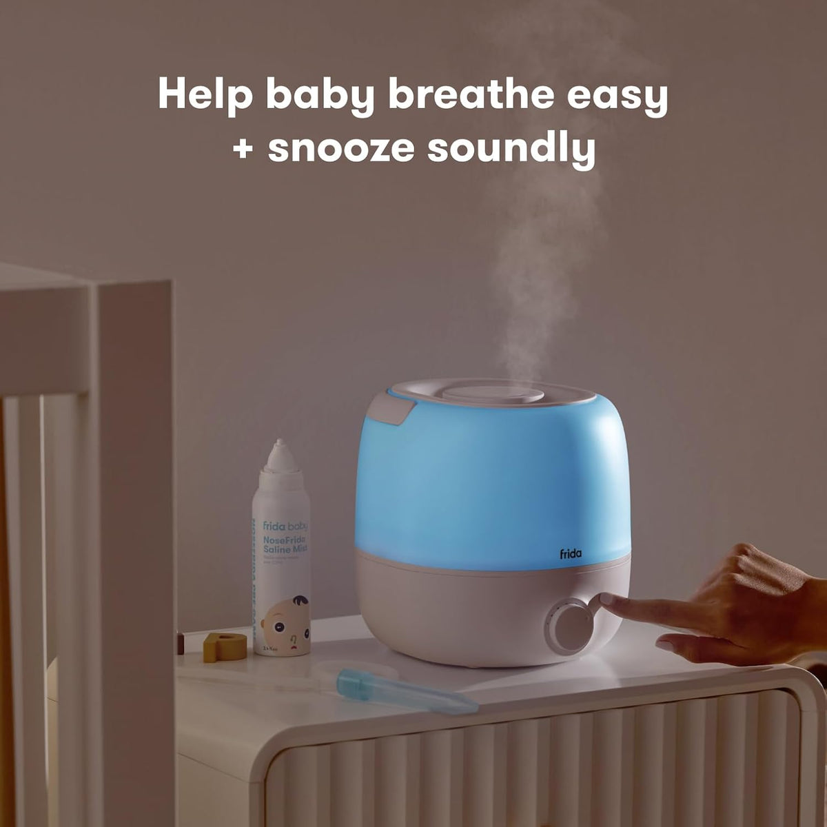 Frida Baby 3-In-1 Cool Mist Humidifier for Large Rooms & Bedroom, Diffuser
