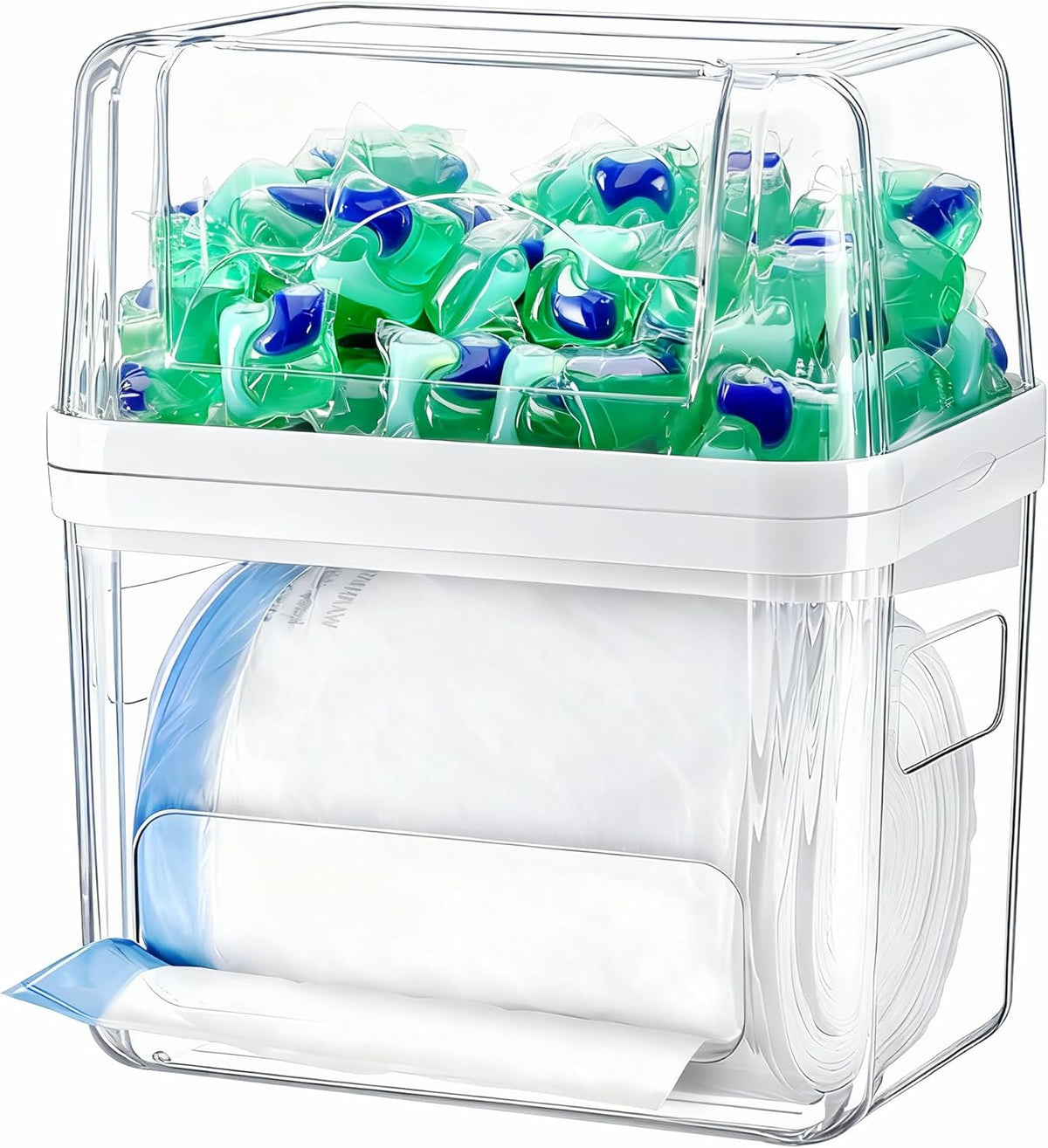 Trash Bag Dispenser Dishwasher Pods Container under Sink Organizer