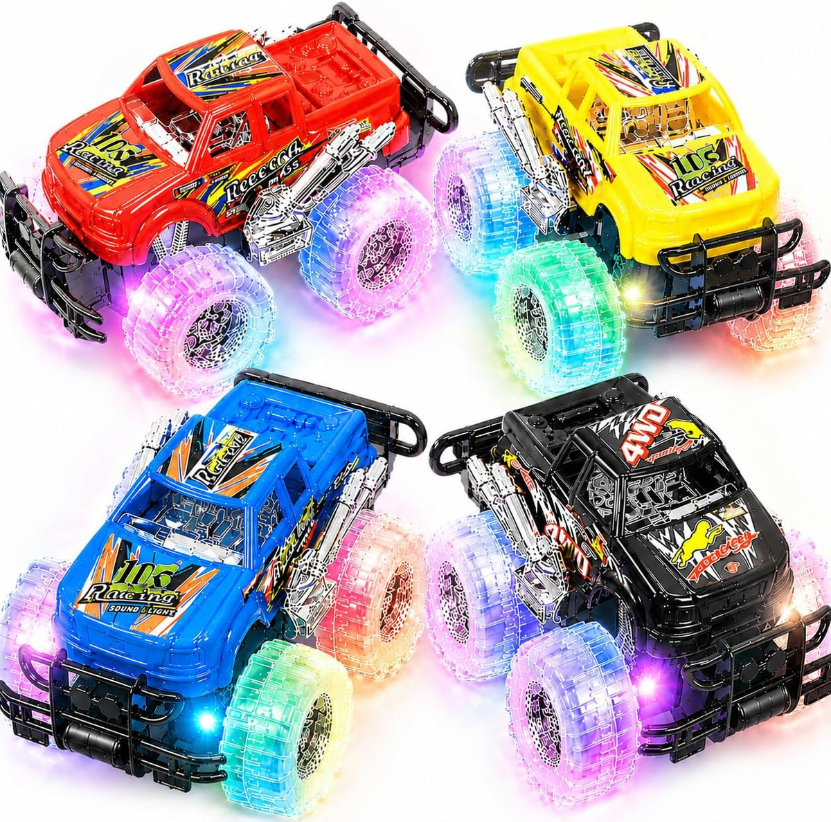Light up Monster Truck Toys for Toddler Boys, Toy Cars Gift