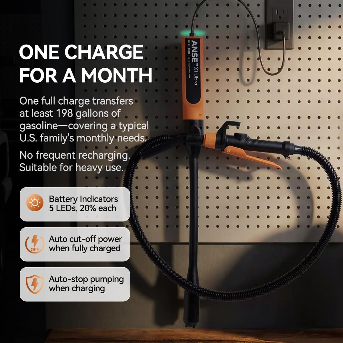 Rechargeable Fuel Transfer Pump Battery Powered Model X1 Ultra