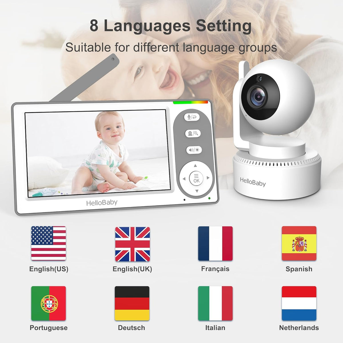 4.3'' Video Baby Monitor No Wifi, 30 Hours Battery