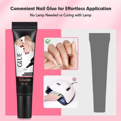 10G Semi Solid Nail Glue for Press Ons with 15Ml Nail Glue Remover